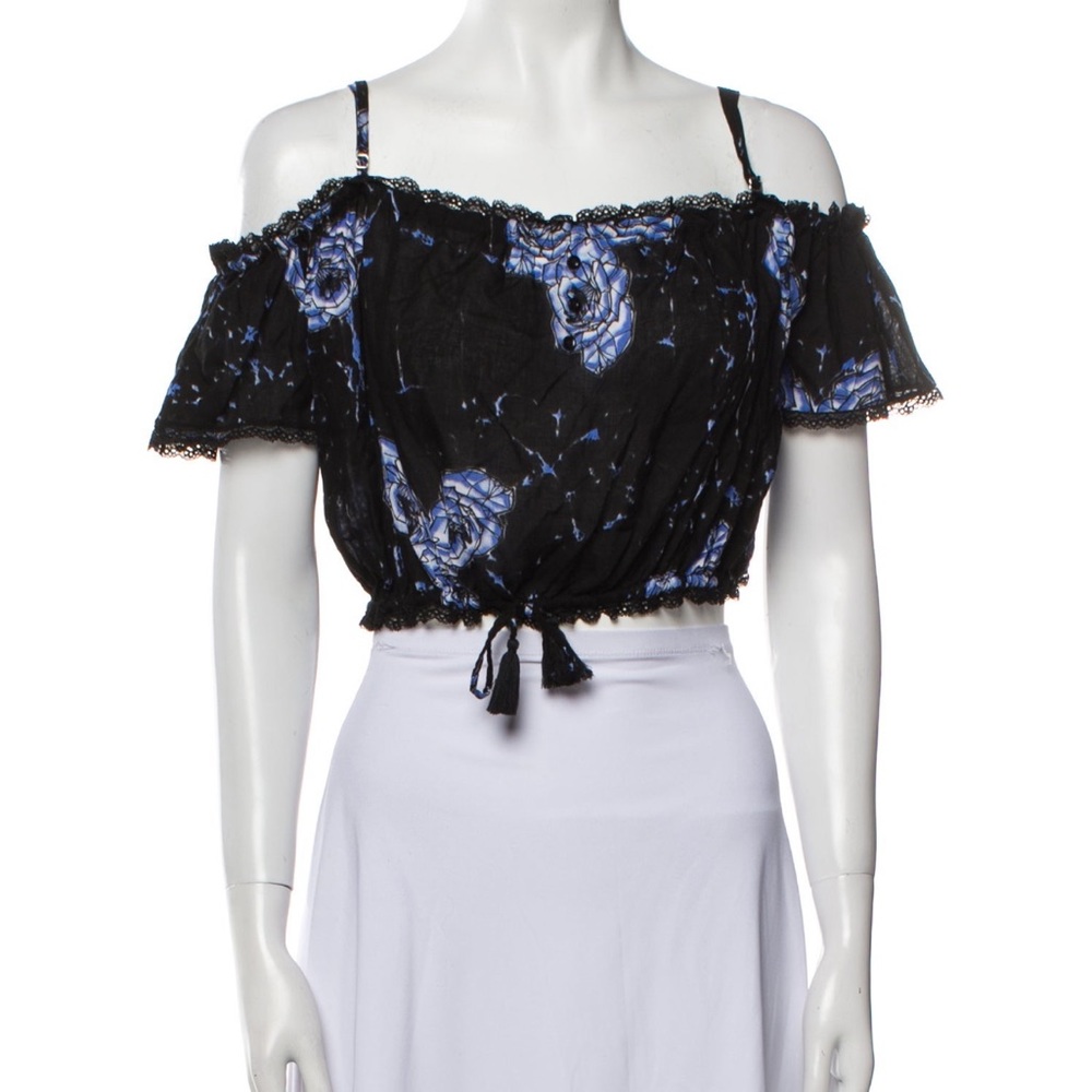 Poupette St Barth Cropped Off the Shoulder Top NWOT